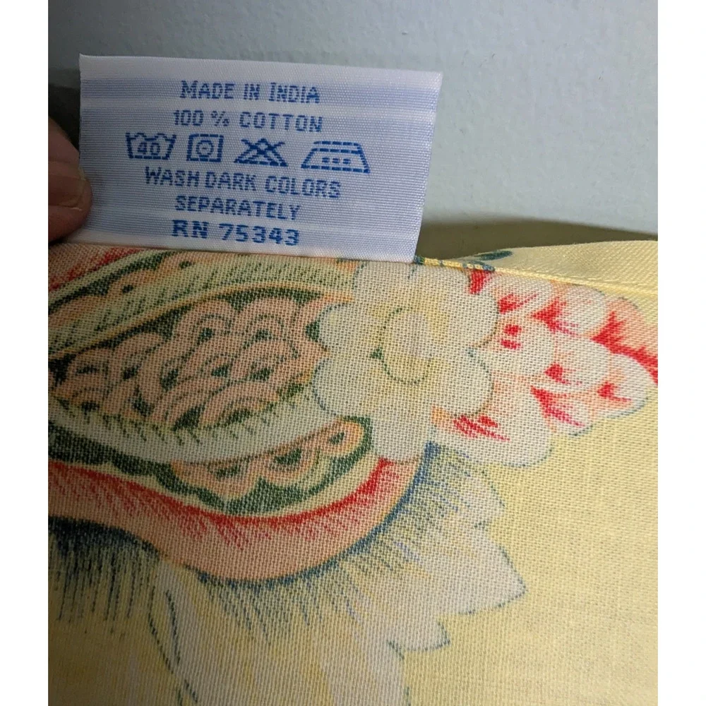 April Cornell Yellow Floral Napkins Set of 12 Orange Green Blue Older Pattern